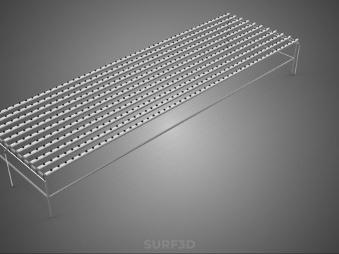 GROTE HYDROPONIC RACK NETCUP NFT SYSTEEM ARRAY TUINWERK LANDBOUW 3D Model