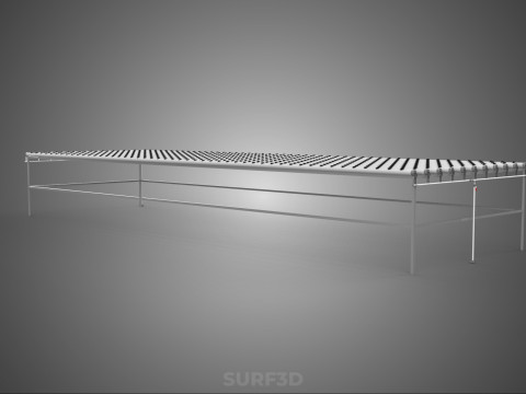 GROTE HYDROPONIC RACK NETCUP NFT SYSTEEM ARRAY TUINWERK LANDBOUW 3D Model