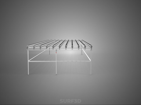 GROTE HYDROPONIC RACK NETCUP NFT SYSTEEM ARRAY TUINWERK LANDBOUW 3D Model