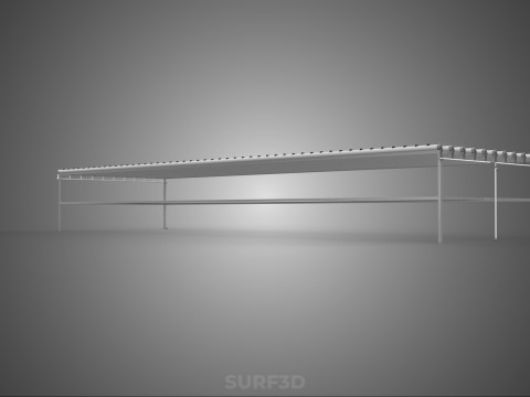 GROTE HYDROPONIC RACK NETCUP NFT SYSTEEM ARRAY TUINWERK LANDBOUW 3D Model