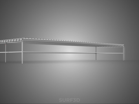 GROTE HYDROPONIC RACK NETCUP NFT SYSTEEM ARRAY TUINWERK LANDBOUW 3D Model