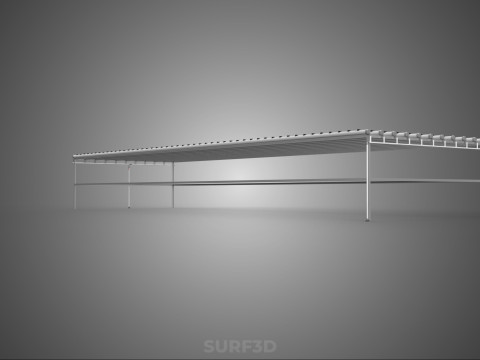 GROTE HYDROPONIC RACK NETCUP NFT SYSTEEM ARRAY TUINWERK LANDBOUW 3D Model