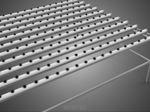 GROTE HYDROPONIC RACK NETCUP NFT SYSTEEM ARRAY TUINWERK LANDBOUW 3D Model