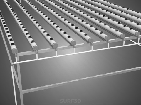 GROTE HYDROPONIC RACK NETCUP NFT SYSTEEM ARRAY TUINWERK LANDBOUW 3D Model
