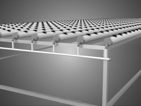 GROTE HYDROPONIC RACK NETCUP NFT SYSTEEM ARRAY TUINWERK LANDBOUW 3D Model