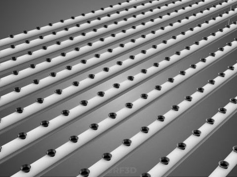GROTE HYDROPONIC RACK NETCUP NFT SYSTEEM ARRAY TUINWERK LANDBOUW 3D Model