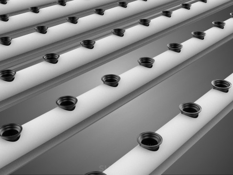 GROTE HYDROPONIC RACK NETCUP NFT SYSTEEM ARRAY TUINWERK LANDBOUW 3D Model