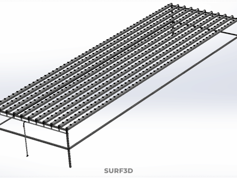 GROTE HYDROPONIC RACK NETCUP NFT SYSTEEM ARRAY TUINWERK LANDBOUW 3D Model