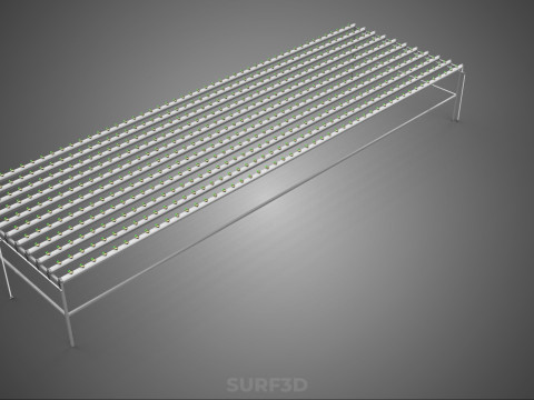 DİZİ SIRALAR BİTKİLER BÜYÜK ÖLÇEKLİ NFT HİDROPONİK KURULUM TARIM 3D Model
