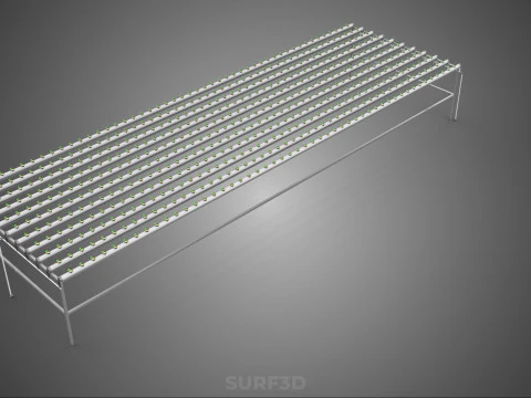 ARRAY ROWS PLANTS CROPS LARGE SCALE NFT HYDROPONIC SETUP FARMING 3D Model