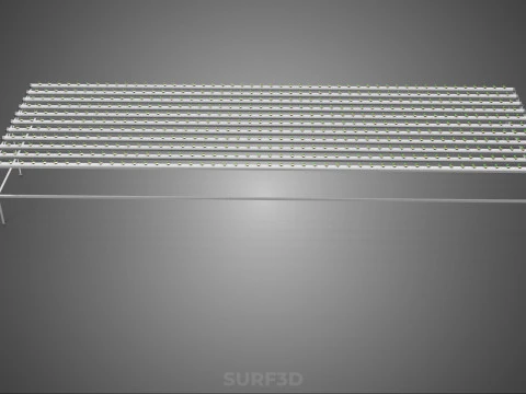 ARRAY ROWS PLANTS CROPS LARGE SCALE NFT HYDROPONIC SETUP FARMING 3D Model