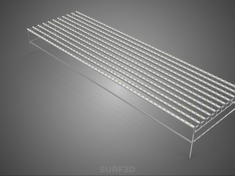 DİZİ SIRALAR BİTKİLER BÜYÜK ÖLÇEKLİ NFT HİDROPONİK KURULUM TARIM 3D Model