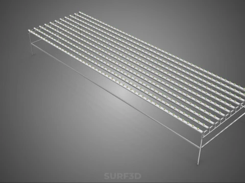 ARRAY ROWS PLANTS CROPS LARGE SCALE NFT HYDROPONIC SETUP FARMING 3D Model