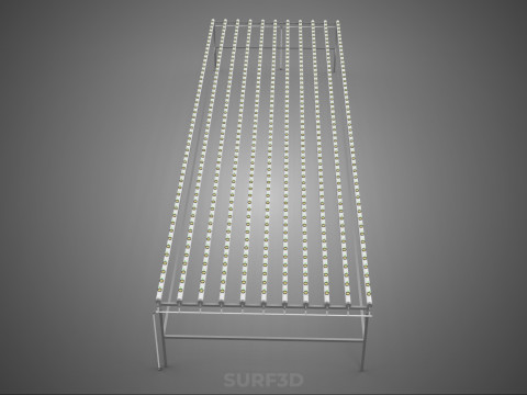 DİZİ SIRALAR BİTKİLER BÜYÜK ÖLÇEKLİ NFT HİDROPONİK KURULUM TARIM 3D Model