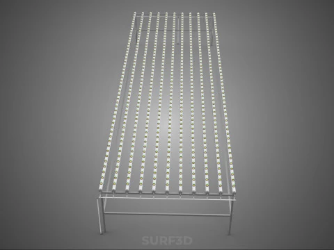 ARRAY ROWS PLANTS CROPS LARGE SCALE NFT HYDROPONIC SETUP FARMING 3D Model