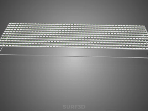 ARRAY ROWS PLANTS CROPS LARGE SCALE NFT HYDROPONIC SETUP FARMING 3D Model