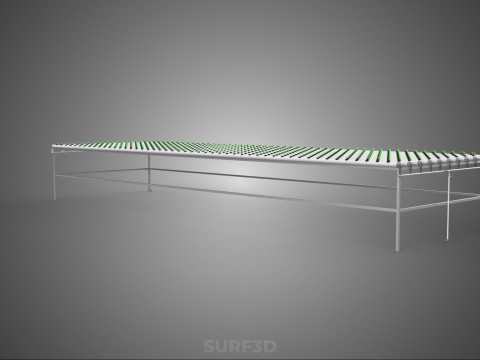 DİZİ SIRALAR BİTKİLER BÜYÜK ÖLÇEKLİ NFT HİDROPONİK KURULUM TARIM 3D Model