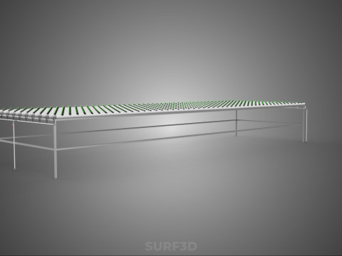 DİZİ SIRALAR BİTKİLER BÜYÜK ÖLÇEKLİ NFT HİDROPONİK KURULUM TARIM 3D Model