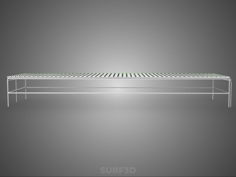 DİZİ SIRALAR BİTKİLER BÜYÜK ÖLÇEKLİ NFT HİDROPONİK KURULUM TARIM 3D Model