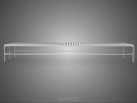 ARRAY ROWS PLANTS CROPS LARGE SCALE NFT HYDROPONIC SETUP FARMING 3D Model