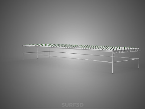 DİZİ SIRALAR BİTKİLER BÜYÜK ÖLÇEKLİ NFT HİDROPONİK KURULUM TARIM 3D Model