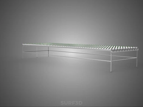 ARRAY ROWS PLANTS CROPS LARGE SCALE NFT HYDROPONIC SETUP FARMING 3D Model