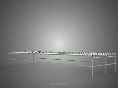 ARRAY ROWS PLANTS CROPS LARGE SCALE NFT HYDROPONIC SETUP FARMING 3D Model