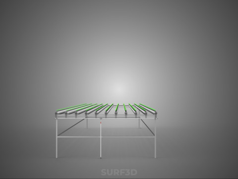 DİZİ SIRALAR BİTKİLER BÜYÜK ÖLÇEKLİ NFT HİDROPONİK KURULUM TARIM 3D Model