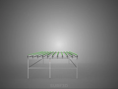 ARRAY ROWS PLANTS CROPS LARGE SCALE NFT HYDROPONIC SETUP FARMING 3D Model
