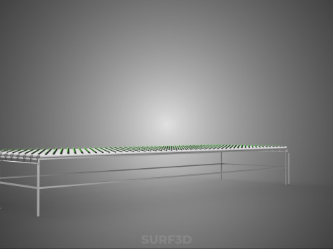 DİZİ SIRALAR BİTKİLER BÜYÜK ÖLÇEKLİ NFT HİDROPONİK KURULUM TARIM 3D Model