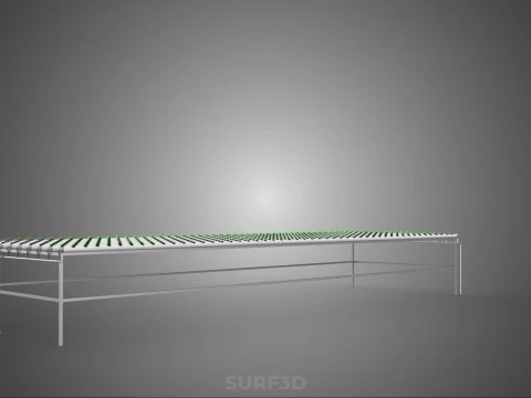 ARRAY ROWS PLANTS CROPS LARGE SCALE NFT HYDROPONIC SETUP FARMING 3D Model