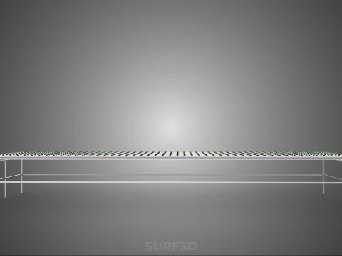 ARRAY ROWS PLANTS CROPS LARGE SCALE NFT HYDROPONIC SETUP FARMING 3D Model