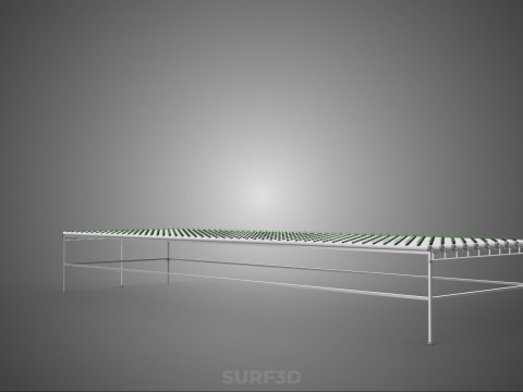 DİZİ SIRALAR BİTKİLER BÜYÜK ÖLÇEKLİ NFT HİDROPONİK KURULUM TARIM 3D Model