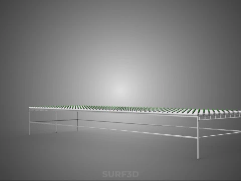 ARRAY ROWS PLANTS CROPS LARGE SCALE NFT HYDROPONIC SETUP FARMING 3D Model
