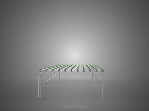 DİZİ SIRALAR BİTKİLER BÜYÜK ÖLÇEKLİ NFT HİDROPONİK KURULUM TARIM 3D Model