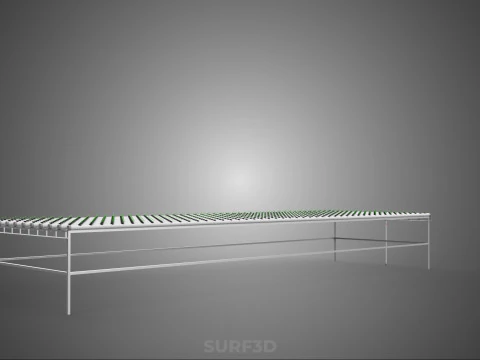ARRAY ROWS PLANTS CROPS LARGE SCALE NFT HYDROPONIC SETUP FARMING 3D Model