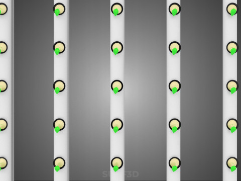 DİZİ SIRALAR BİTKİLER BÜYÜK ÖLÇEKLİ NFT HİDROPONİK KURULUM TARIM 3D Model