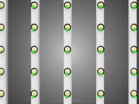 ARRAY ROWS PLANTS CROPS LARGE SCALE NFT HYDROPONIC SETUP FARMING 3D Model