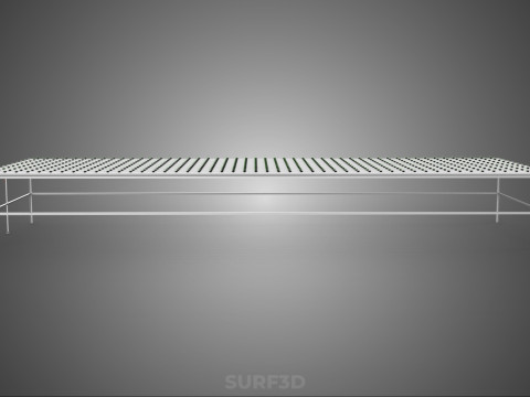 DİZİ SIRALAR BİTKİLER BÜYÜK ÖLÇEKLİ NFT HİDROPONİK KURULUM TARIM 3D Model