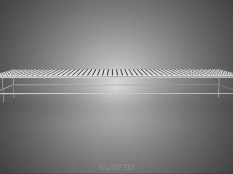 ARRAY ROWS PLANTS CROPS LARGE SCALE NFT HYDROPONIC SETUP FARMING 3D Model
