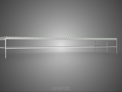 DİZİ SIRALAR BİTKİLER BÜYÜK ÖLÇEKLİ NFT HİDROPONİK KURULUM TARIM 3D Model
