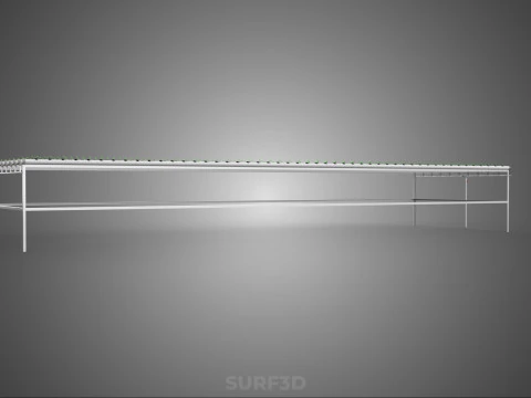 ARRAY ROWS PLANTS CROPS LARGE SCALE NFT HYDROPONIC SETUP FARMING 3D Model