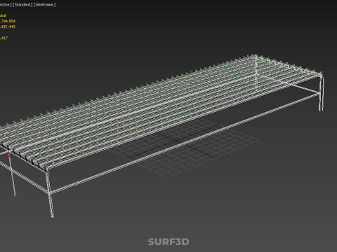 DİZİ SIRALAR BİTKİLER BÜYÜK ÖLÇEKLİ NFT HİDROPONİK KURULUM TARIM 3D Model
