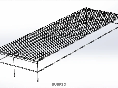 ARRAY ROWS PLANTS CROPS LARGE SCALE NFT HYDROPONIC SETUP FARMING 3D Model