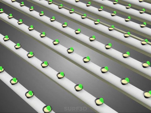 RETE SEMINA VASO TAZZA CRESCITA SISTEMI FATTORIA IDROPONICA PARALLELO PVC Modello 3D