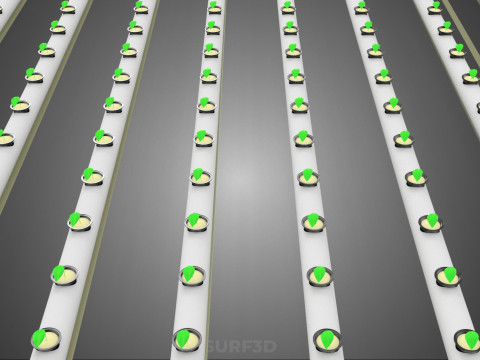 RETE SEMINA VASO TAZZA CRESCITA SISTEMI FATTORIA IDROPONICA PARALLELO PVC Modello 3D