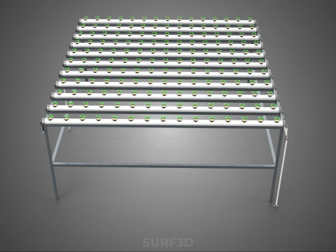 HYDROPONIC FARM SETUP SEEDLINGS GROW NET POTS PARALLEL NFT PIPES 3D Model