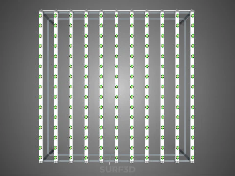 HYDROPONIC FARM SETUP SEEDLINGS GROW NET POTS PARALLEL NFT PIPES 3D Model
