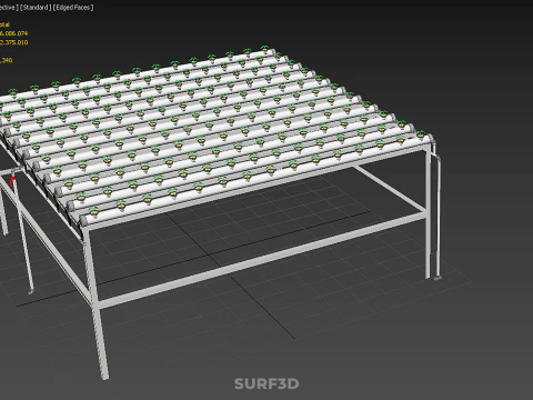 HYDROPONIC FARM SETUP SEEDLINGS GROW NET POTS PARALLEL NFT PIPES 3D Model