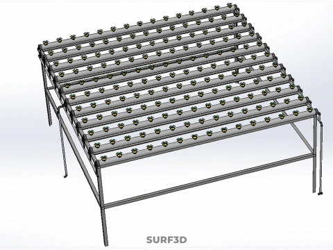 HYDROPONIC FARM SETUP SEEDLINGS GROW NET POTS PARALLEL NFT PIPES 3D Model